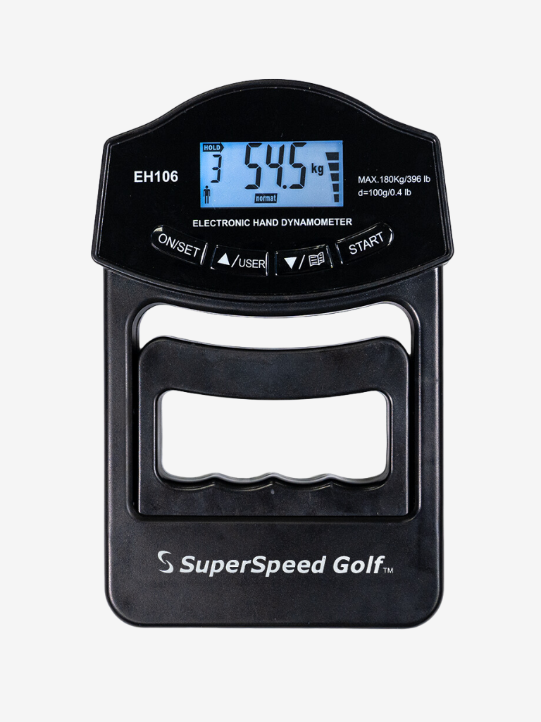 SuperSpeed Golf Grip meter showing the front side