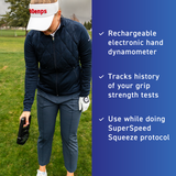 SuperSpeed Golf Grip meter key points demonstrated by a lady golfer