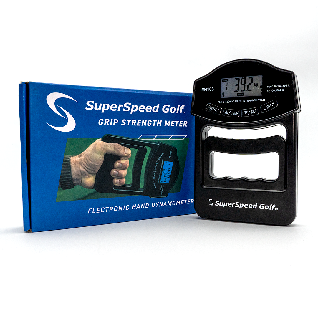 SuperSpeed Golf Grip meter with its packaging box