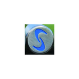 Golf training clubs with color-coded heads: blue with a logo on the grip.