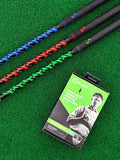 Blast Motion packaging on the green SuperSpeed Sticks
