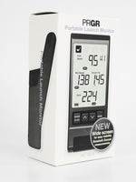 The PRGR Portable launch monitor's box packaging on a white background