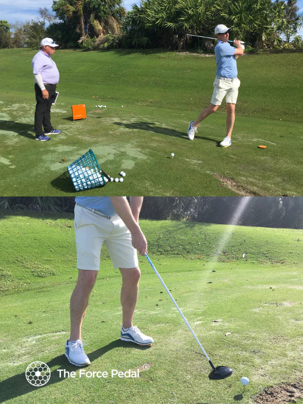 Golfers on the green outdoors using The Force Pedal